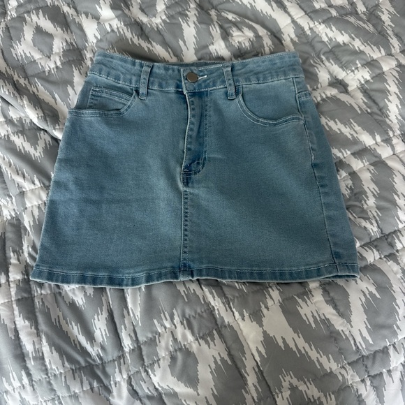 SHEIN Classic Blue Denim Mini Skirt - Picture 1 of 2